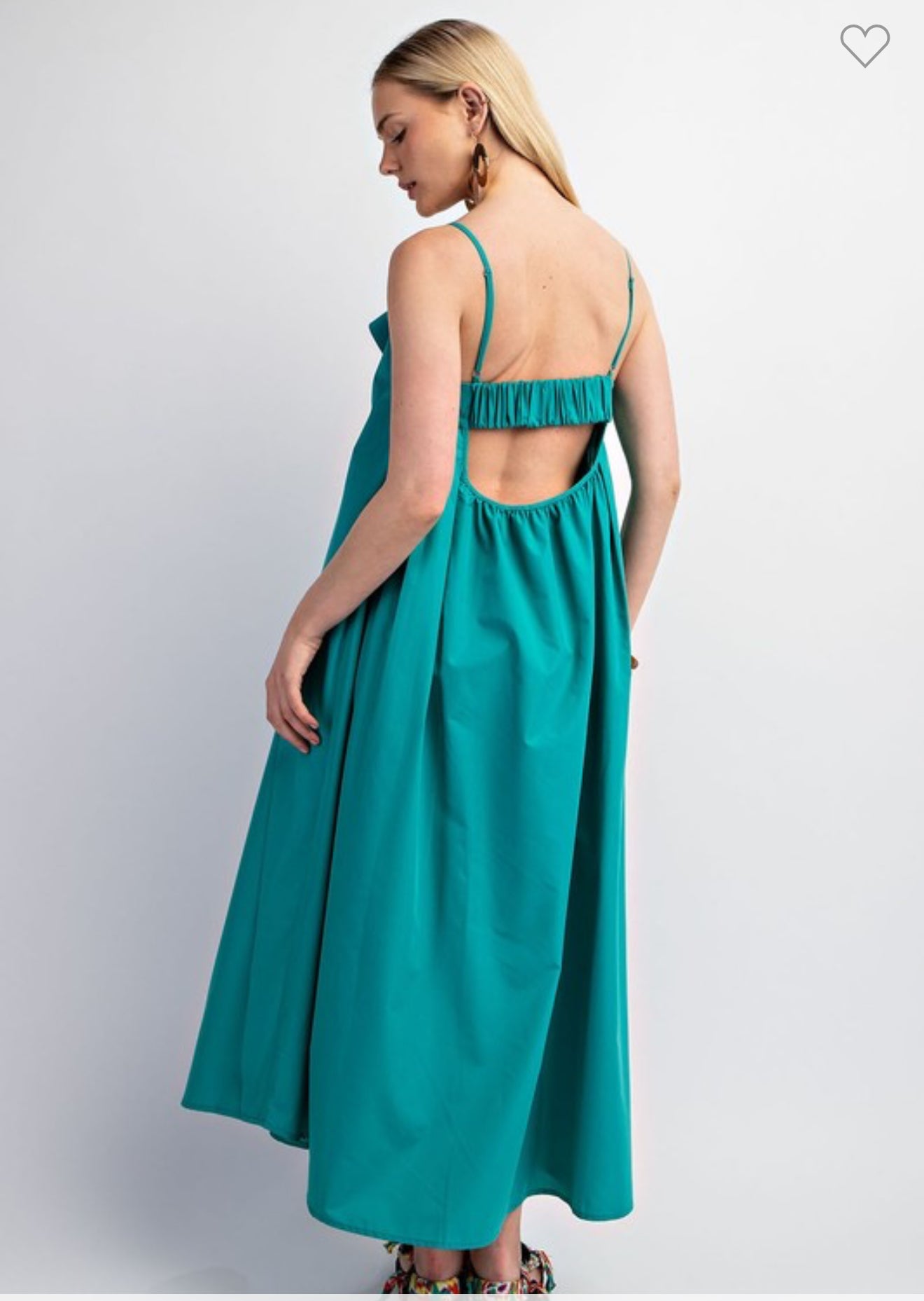 Aqua Ruffle Midi Dress
