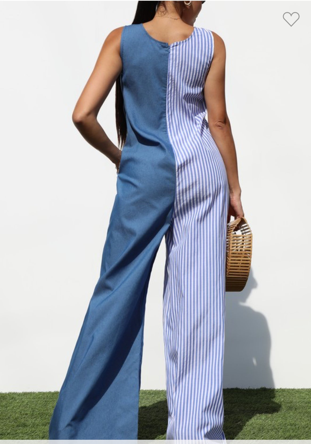 Denim Block Jumpsuit