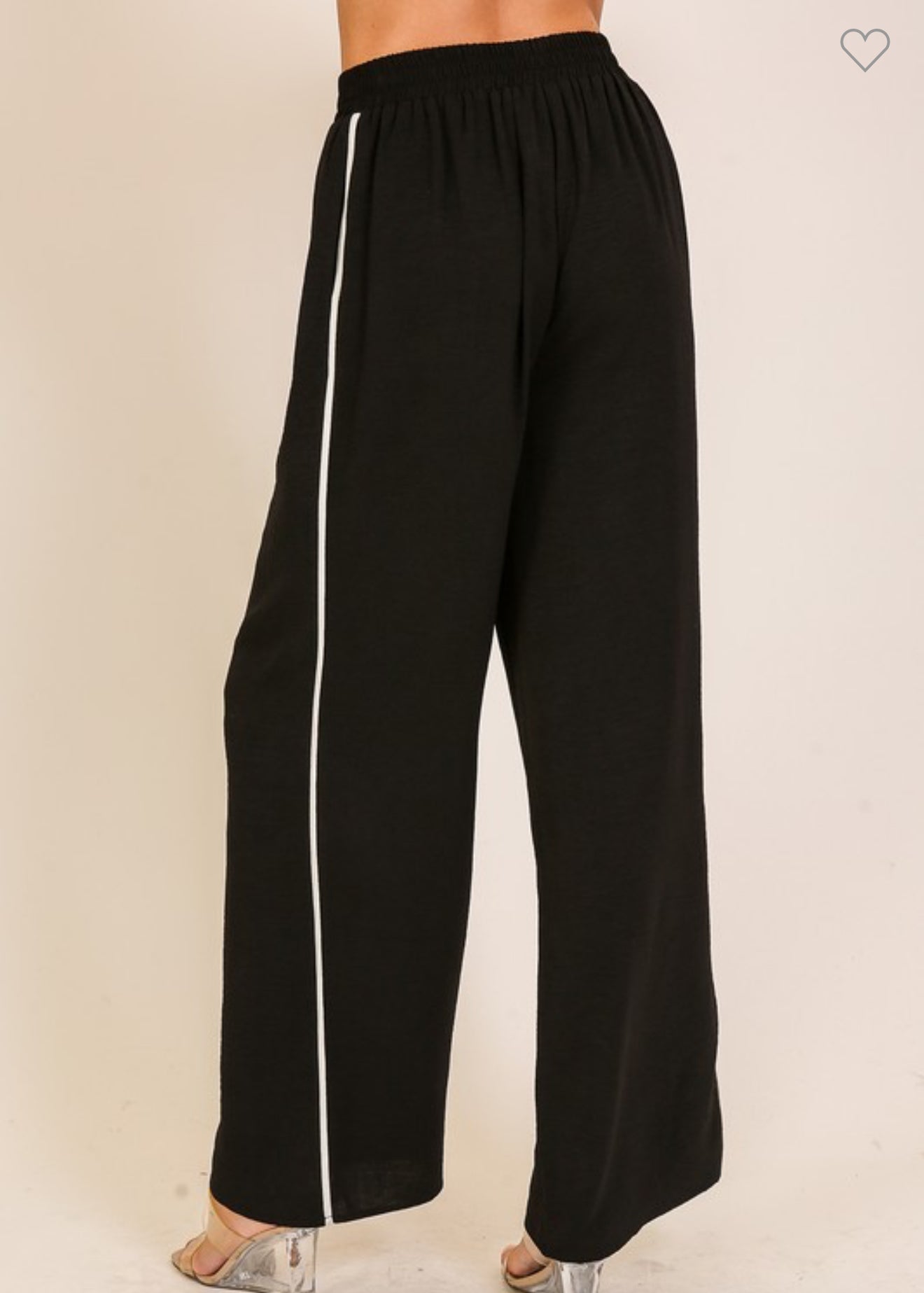 Black Pant Set w. white Stripe
