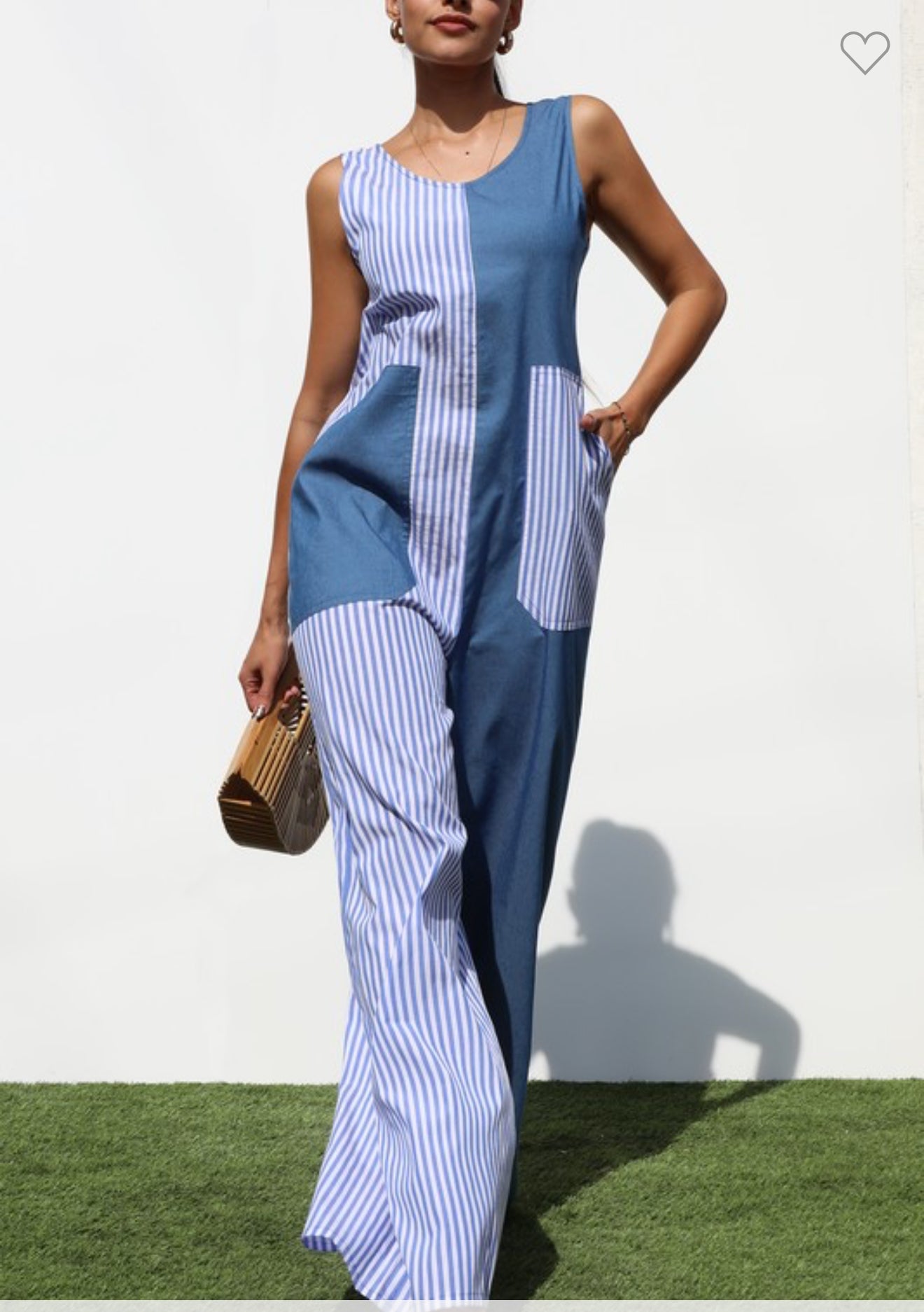 Denim Block Jumpsuit