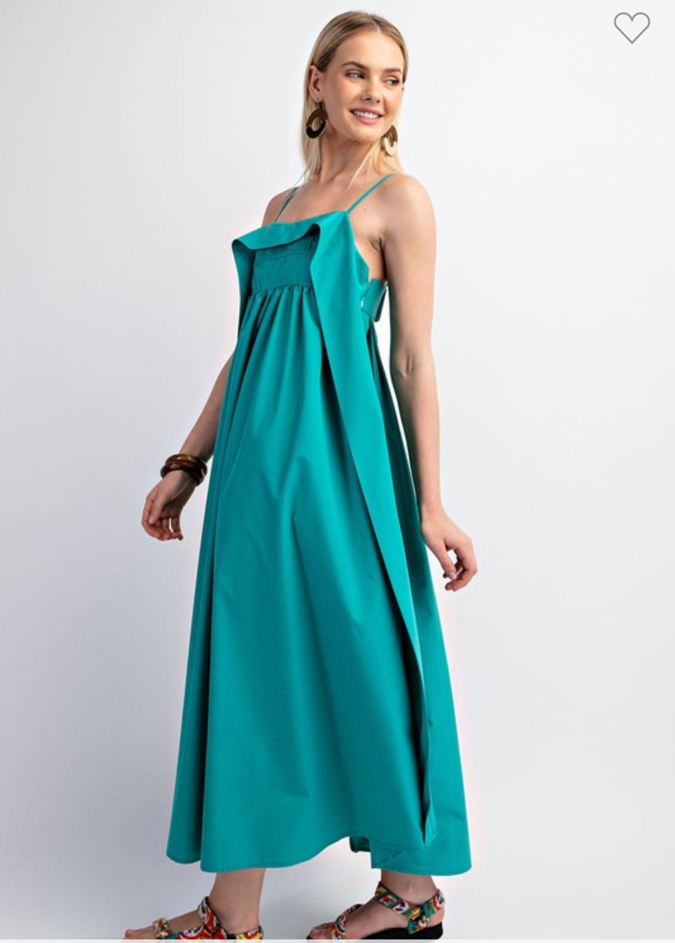 Aqua Ruffle Midi Dress