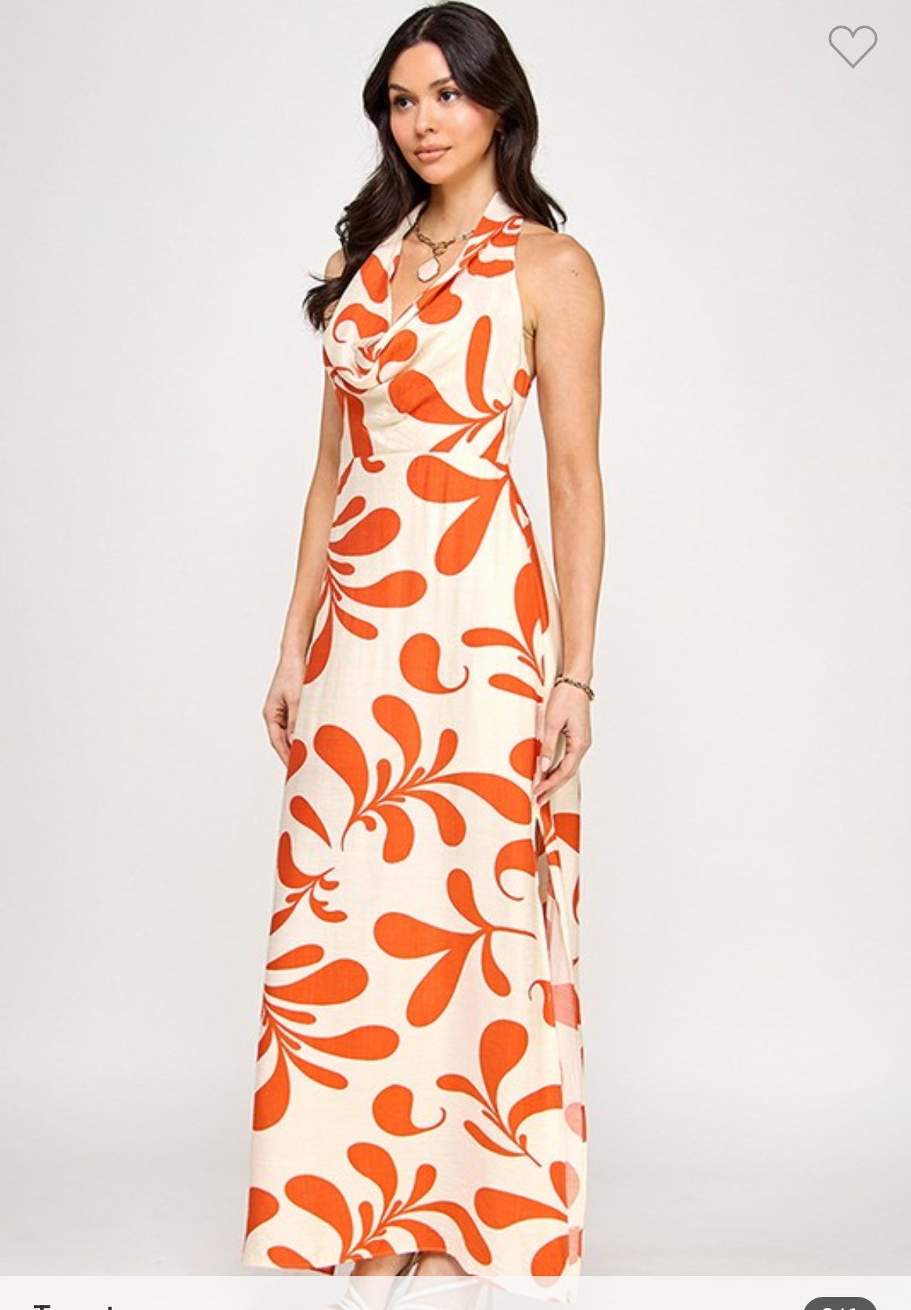 Tomato Halter Maxi Dress