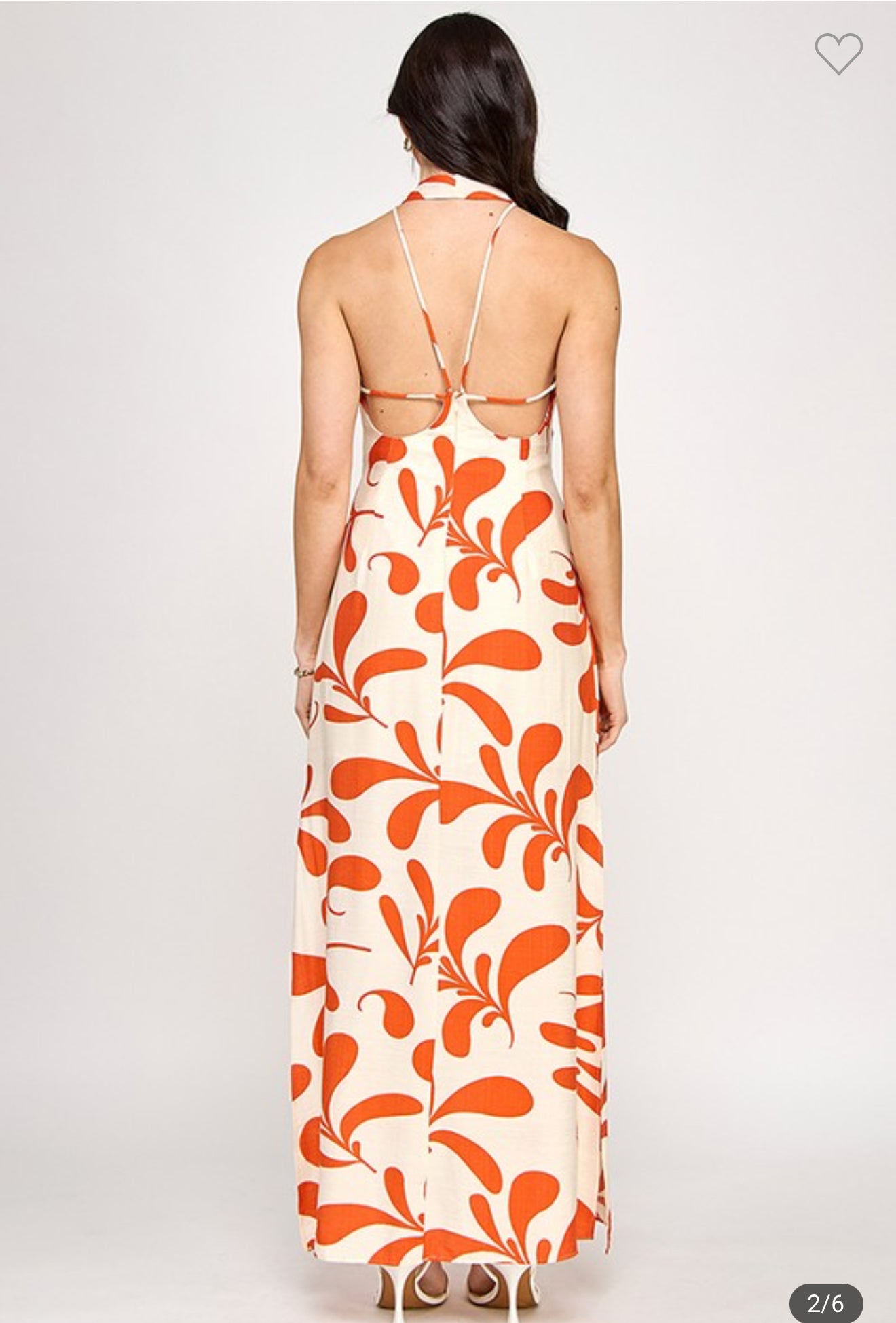Tomato Halter Maxi Dress