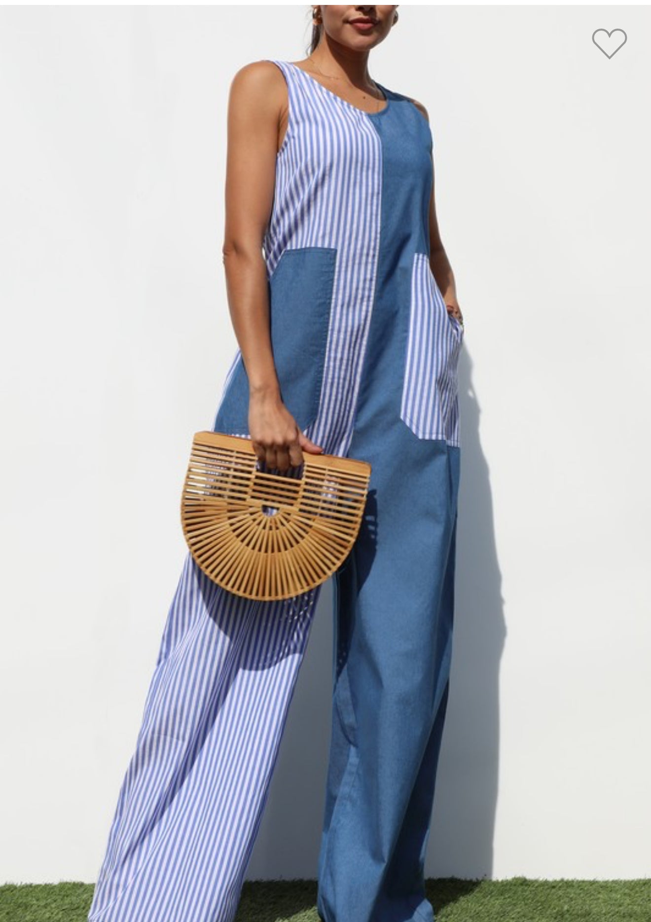 Denim Block Jumpsuit