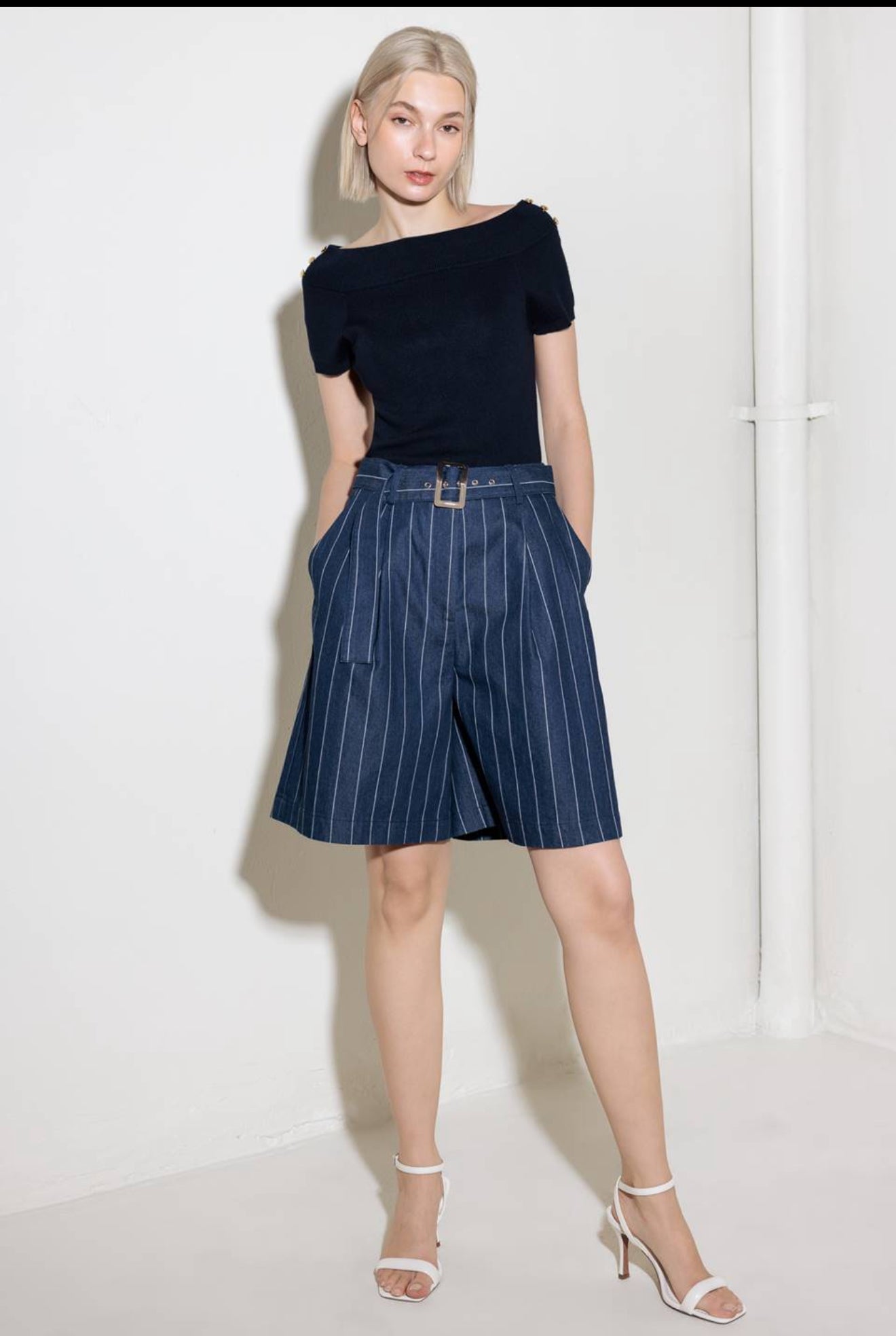 Stripes Bermuda Pants