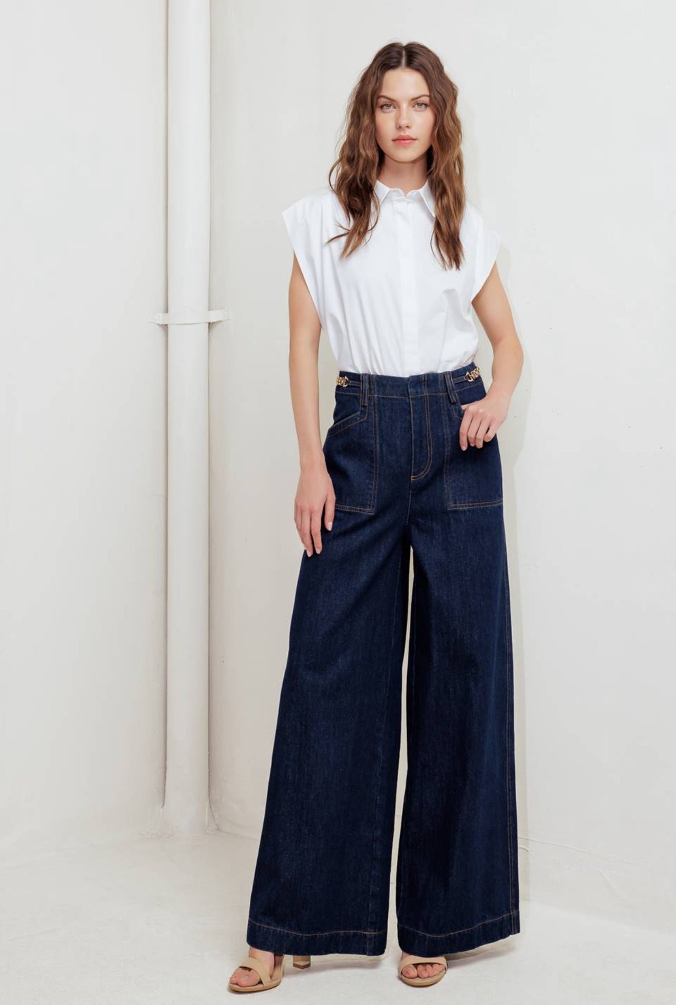 Gold Chain Denim Pants