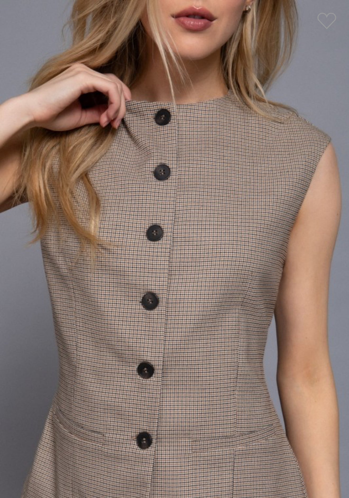 Taupe Plaid Short Set