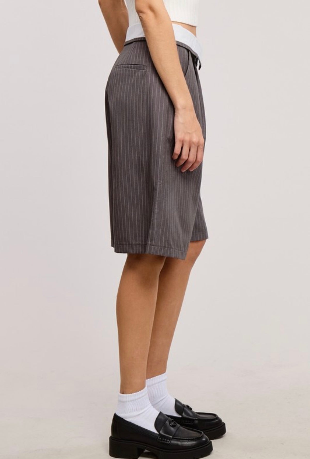 Charcoal stripes Bermuda