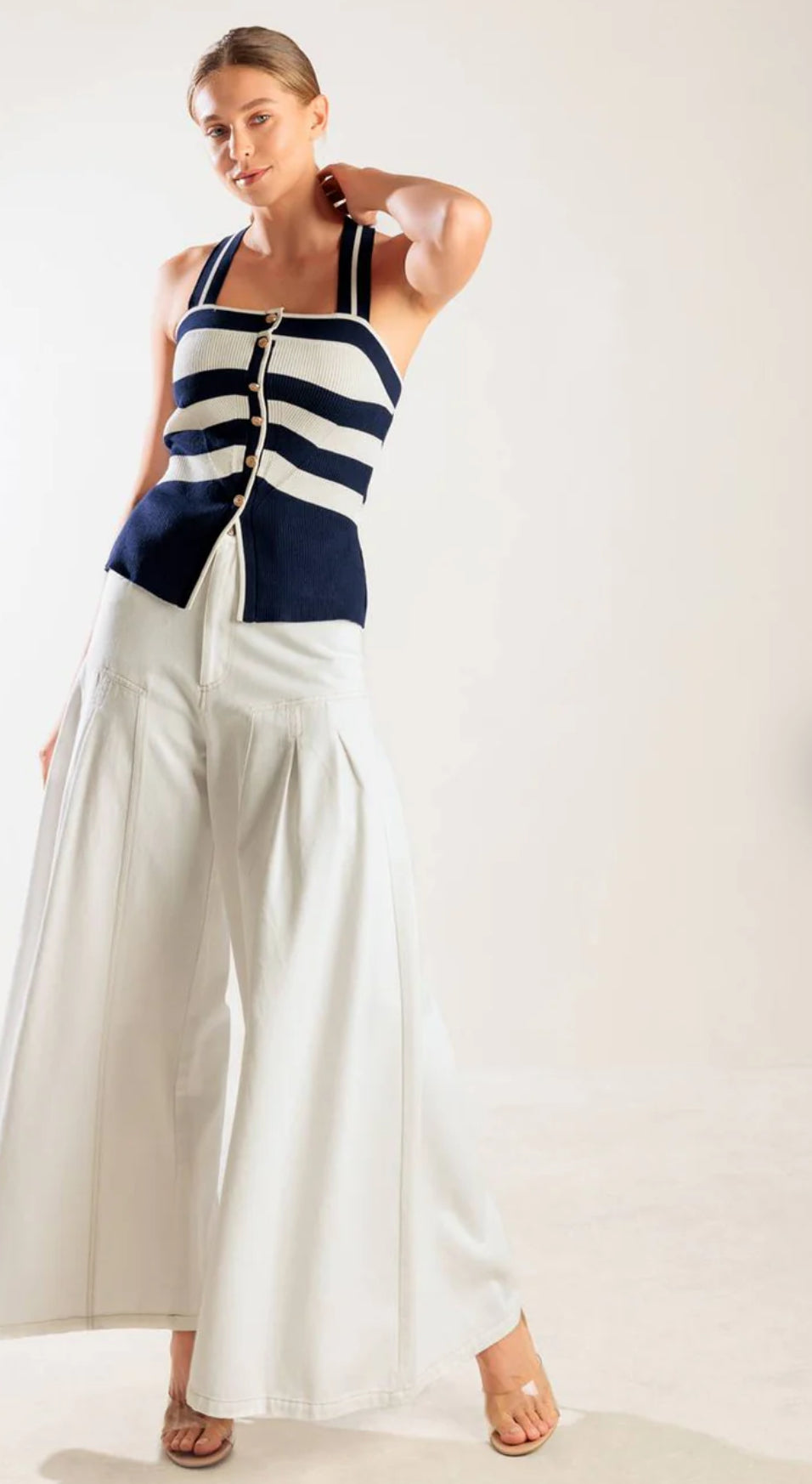 Nautical navy Stripes Top