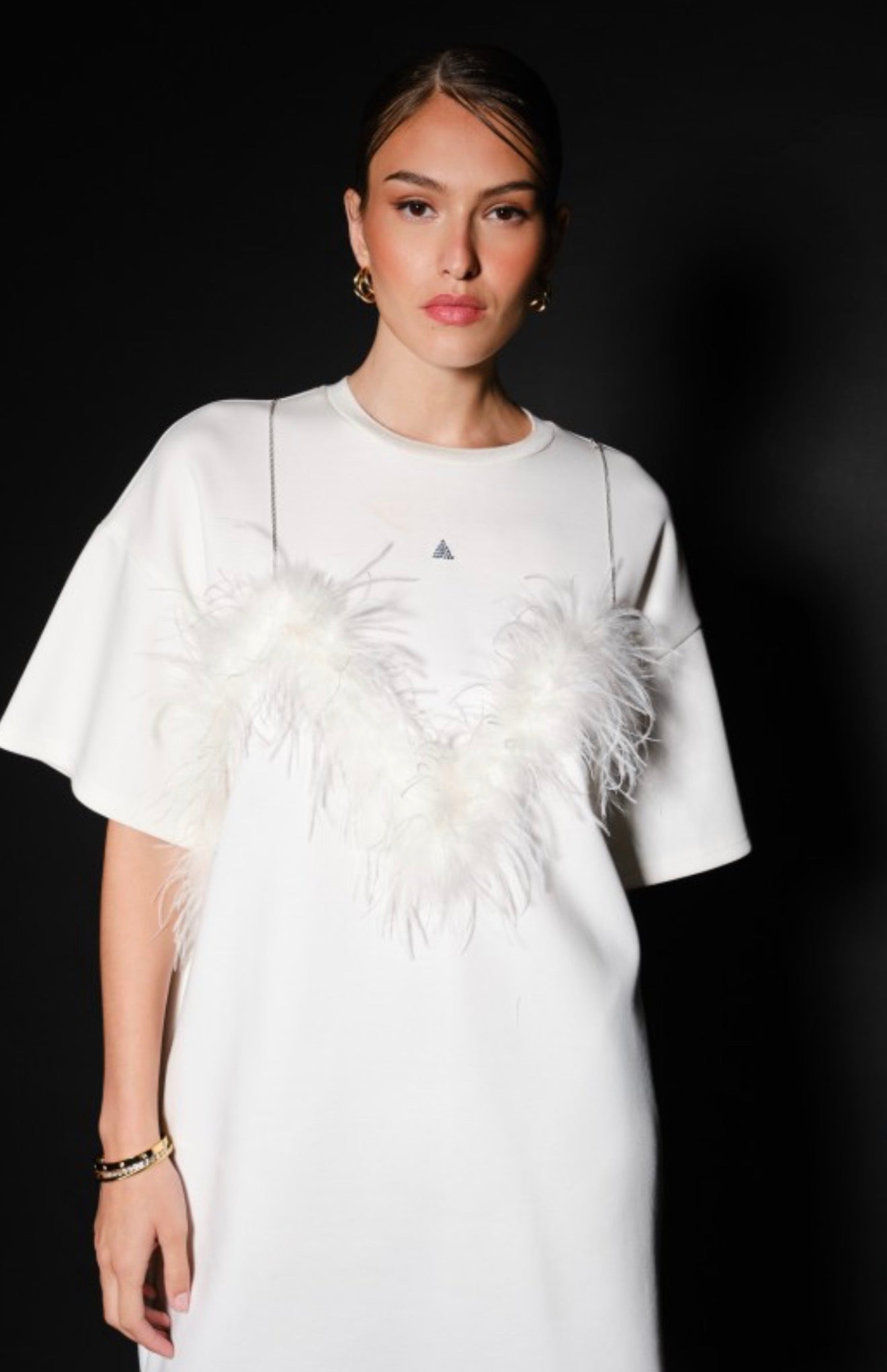 Snow Feather Shirt Dress
