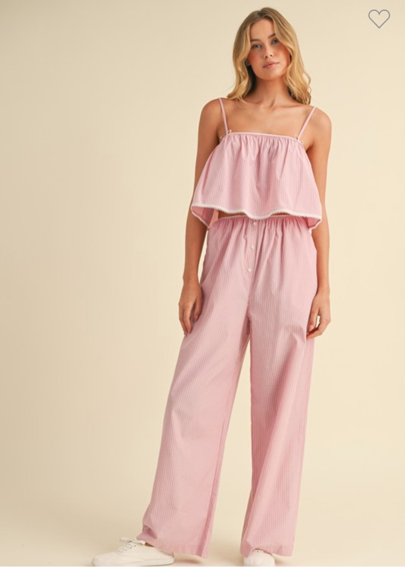 Pink Stripes Pant Set