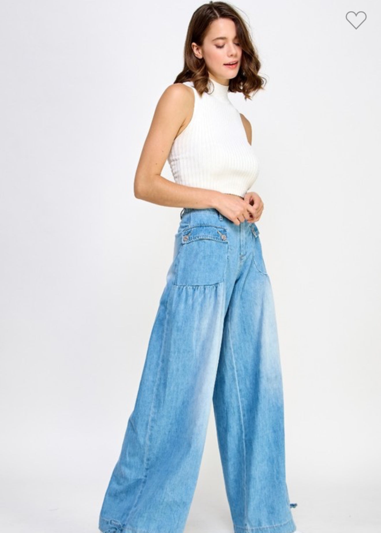 Light Wash Wide Denim