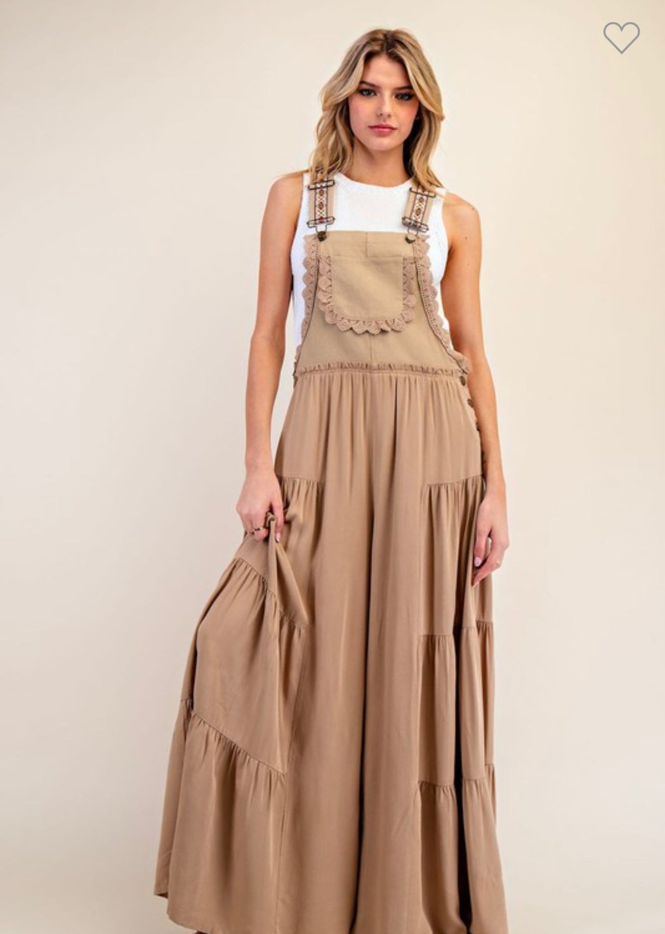 Cocoa Lace Trim Jumpsuit