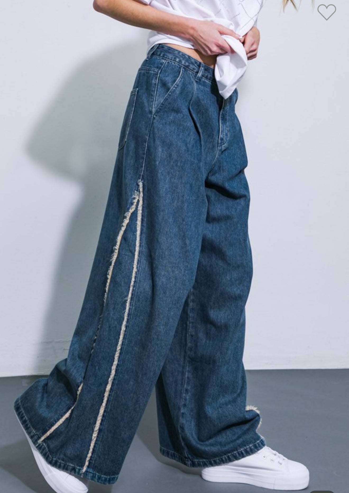 Fringed Side Indigo Denim