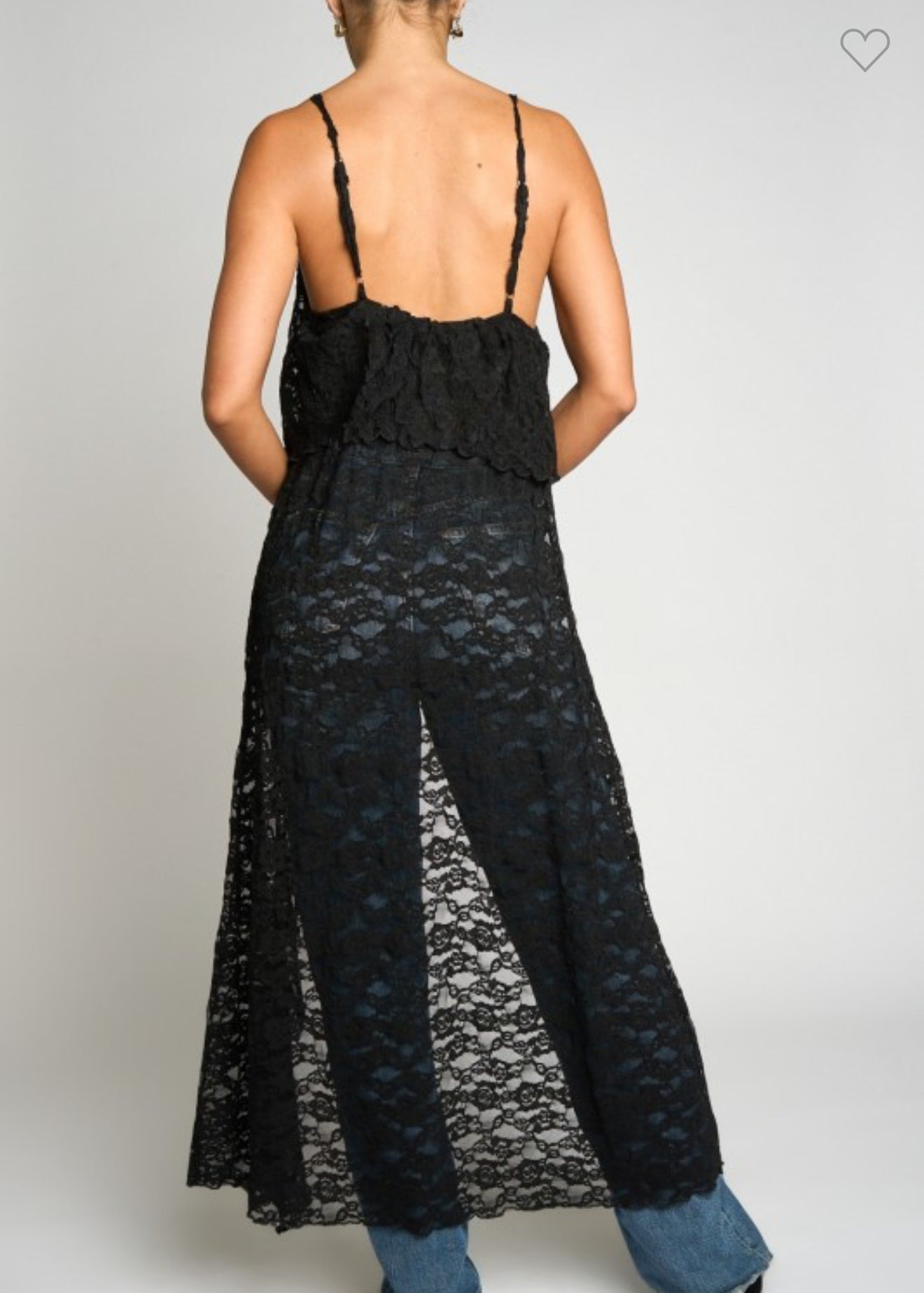 Black Hi Low Lace Top