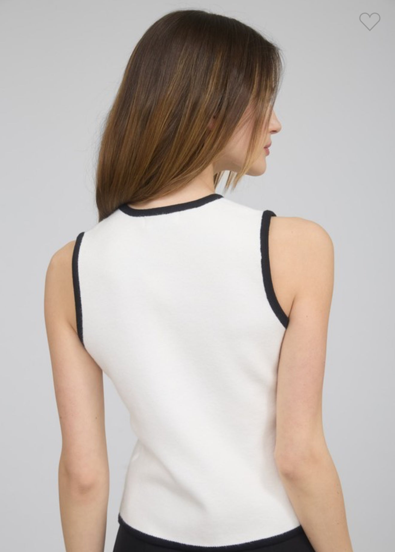 Black Trim Ivory Vest