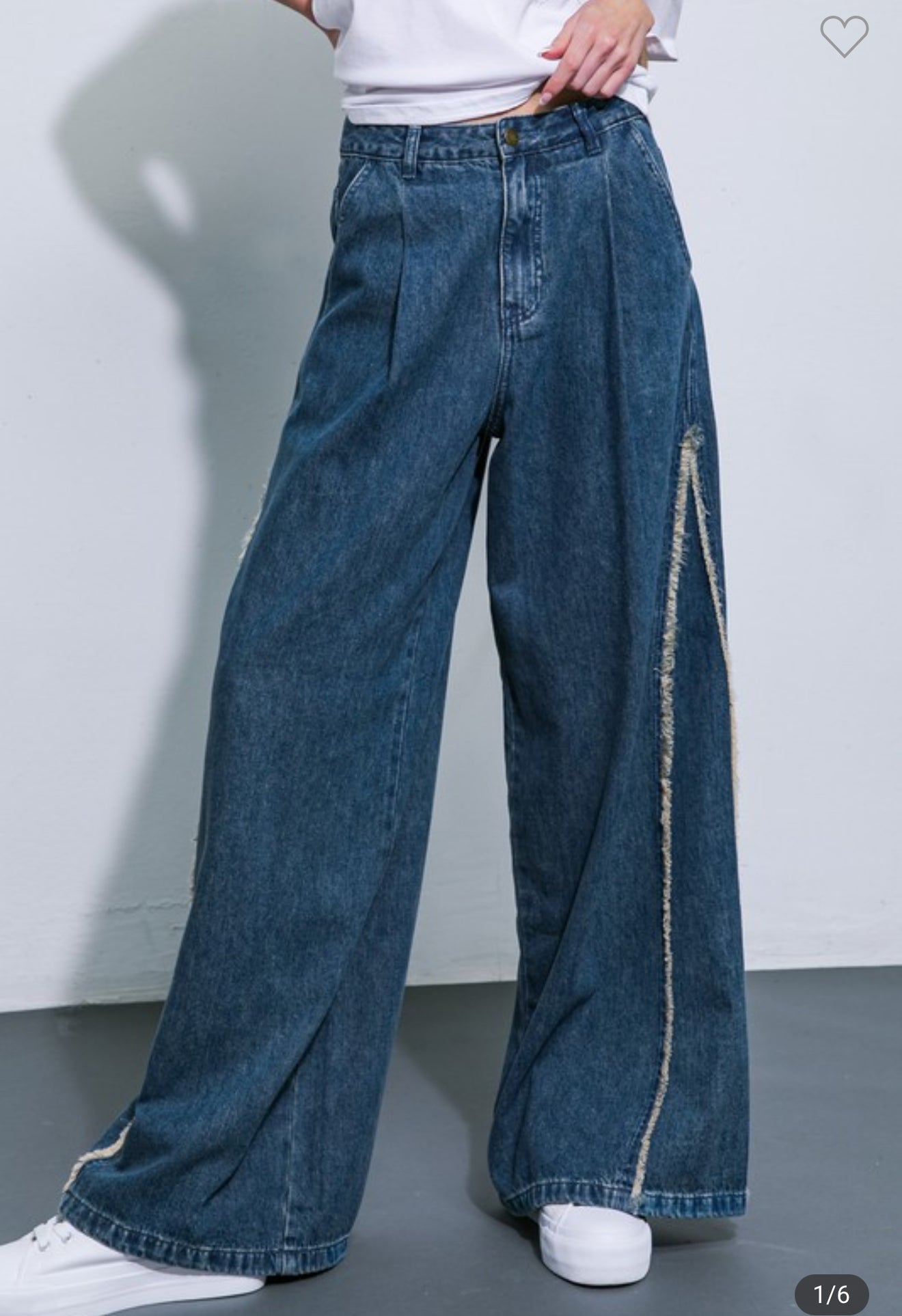 Fringed Side Indigo Denim