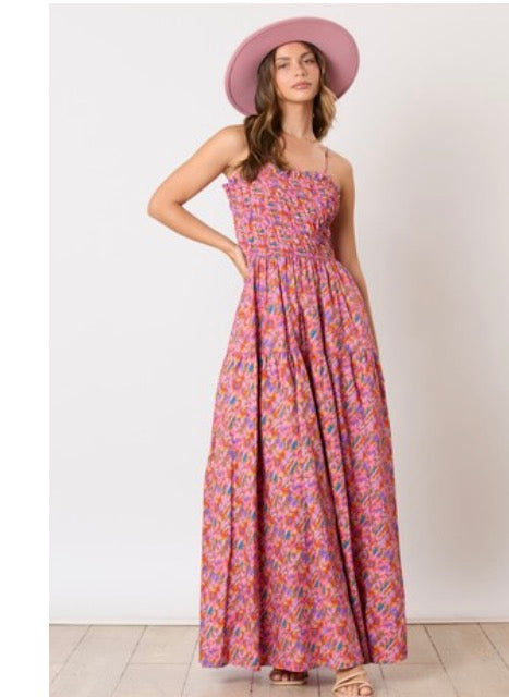 Pink Paint Maxi Dress