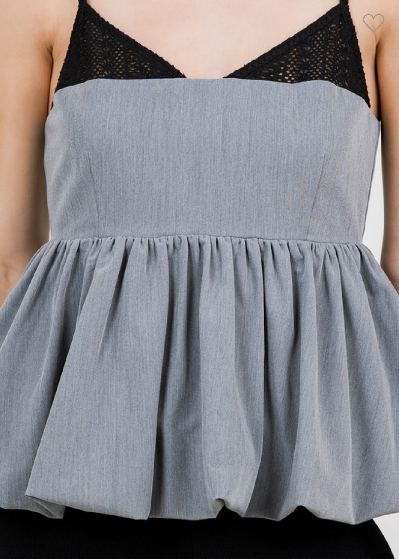 Charcoal Peplum Top