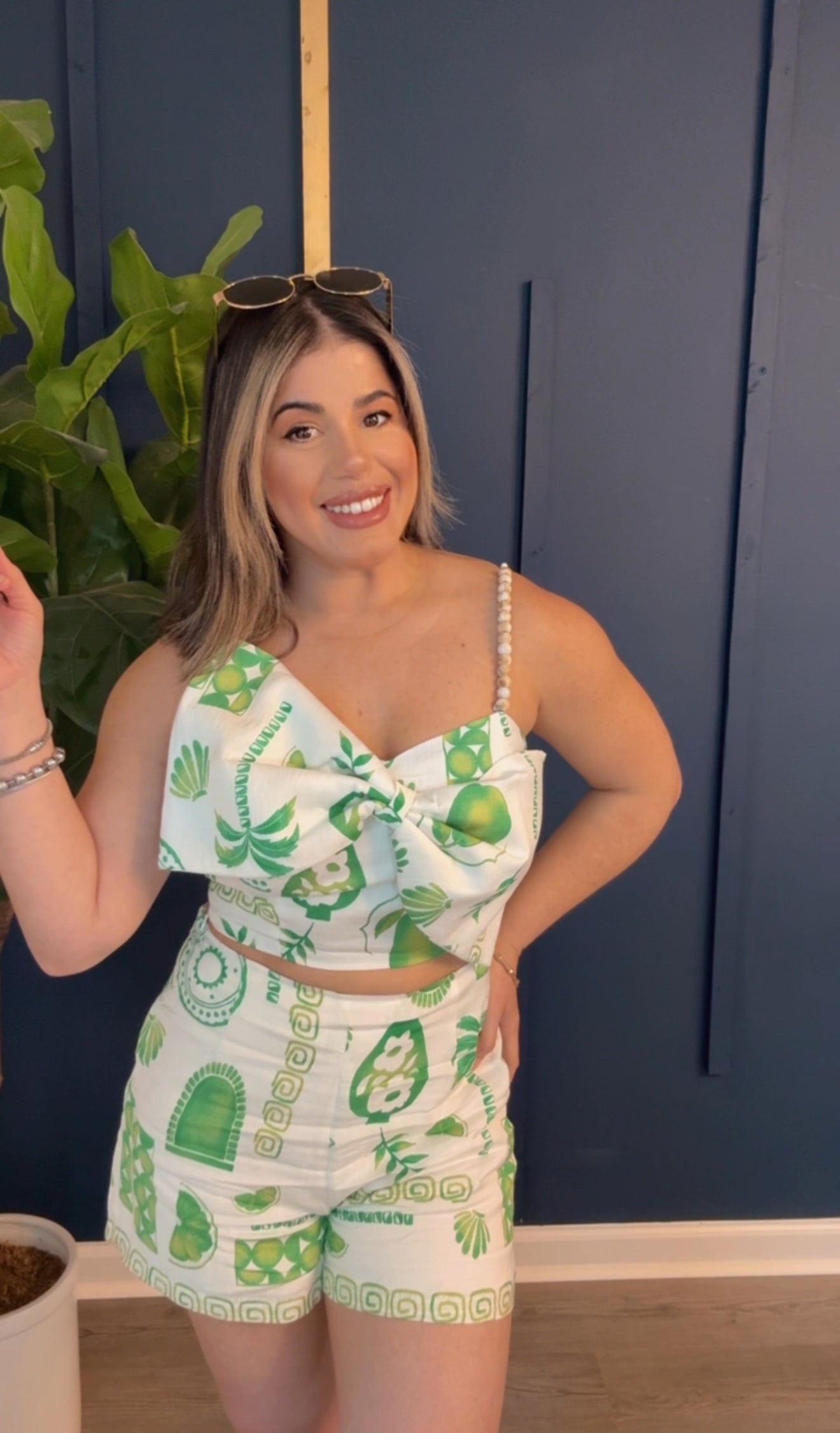 Green Palm Short set