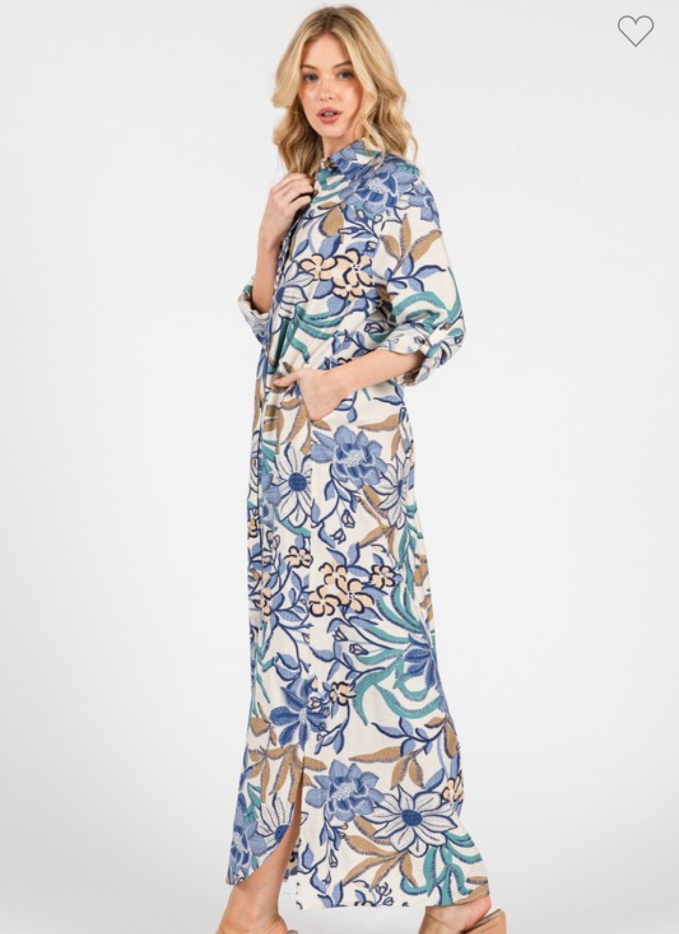 Blue Blossom Shirt Dress