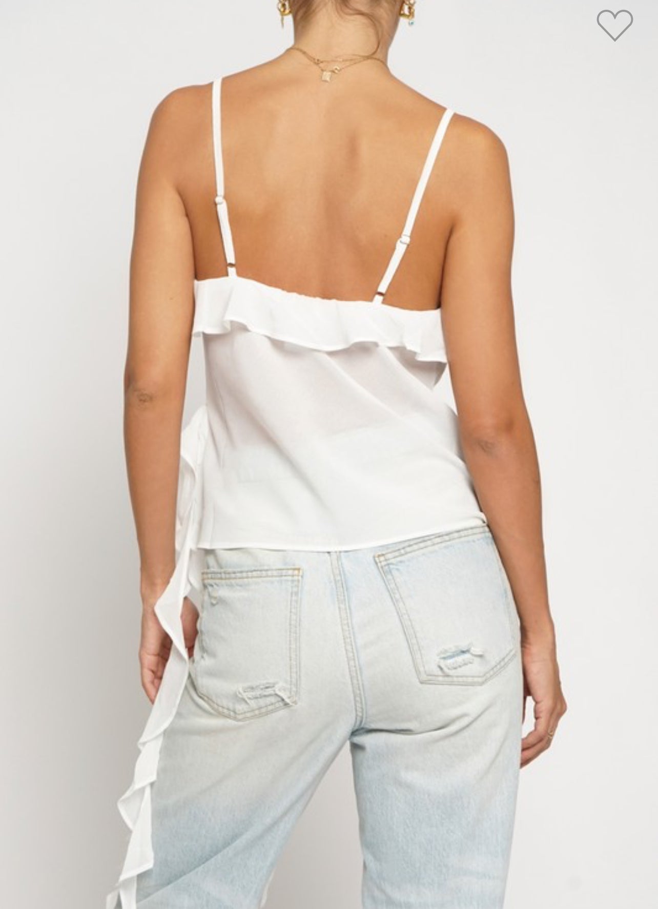 White Ruffle Blouse