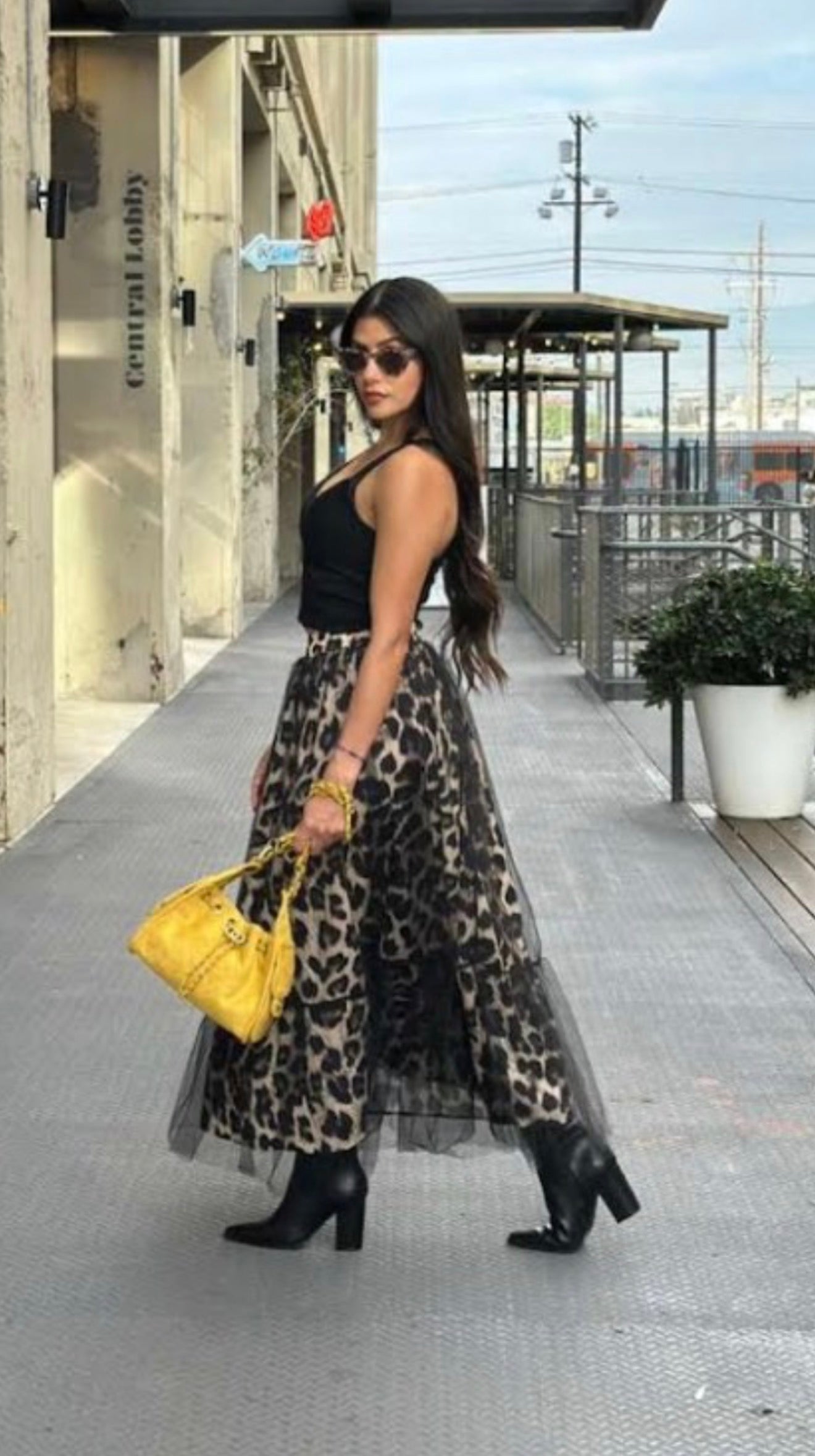 Cheetah Tulle Maxi Skirt