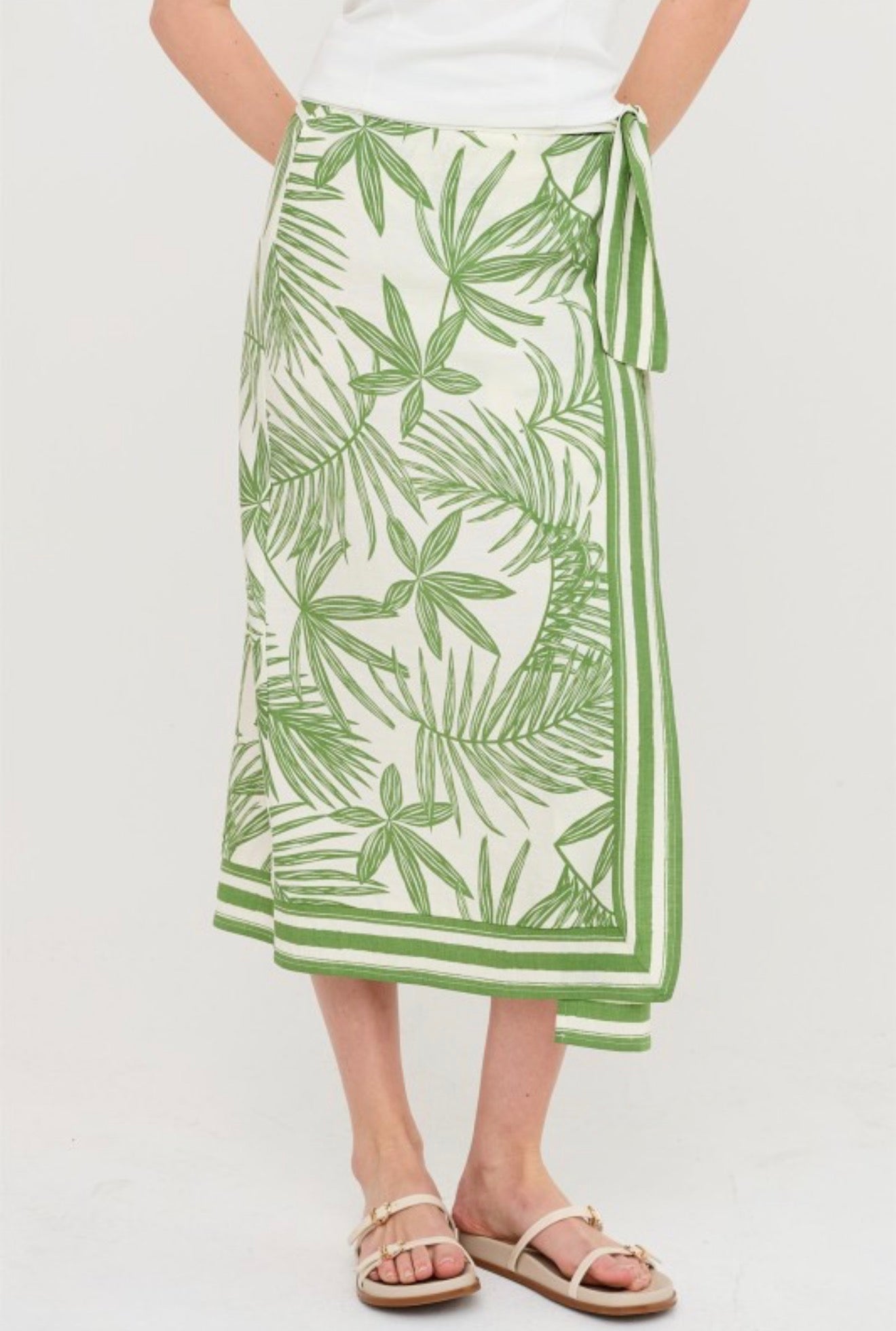 Green Leafs Wrap Skirt