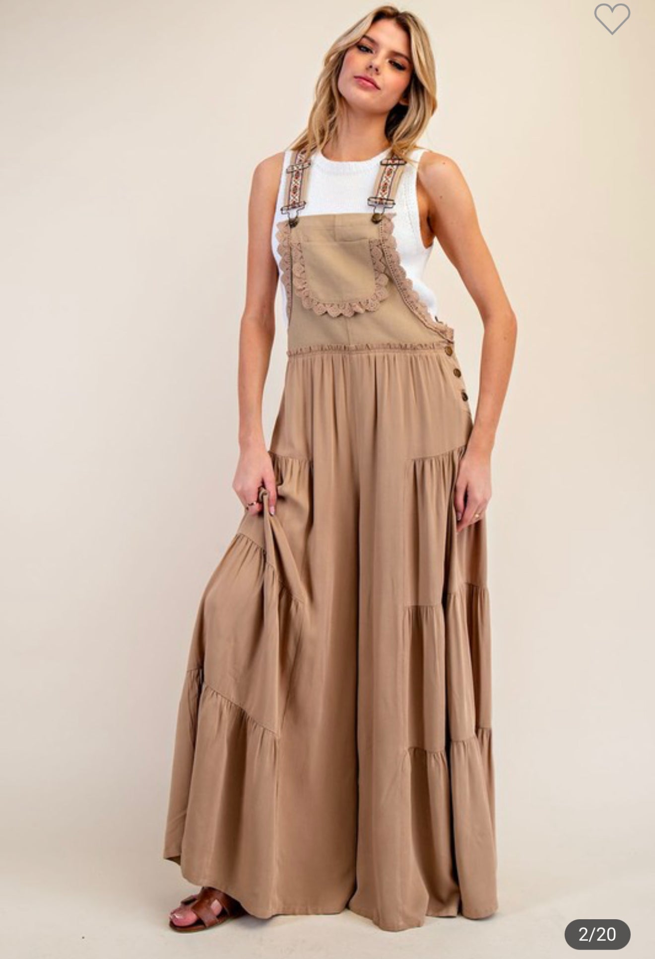Cocoa Lace Trim Jumpsuit