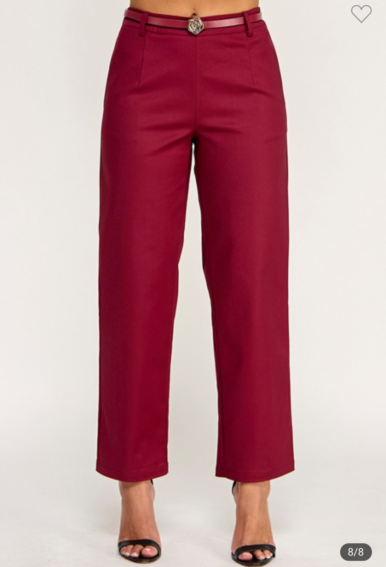 Burgundy Belted Pants
