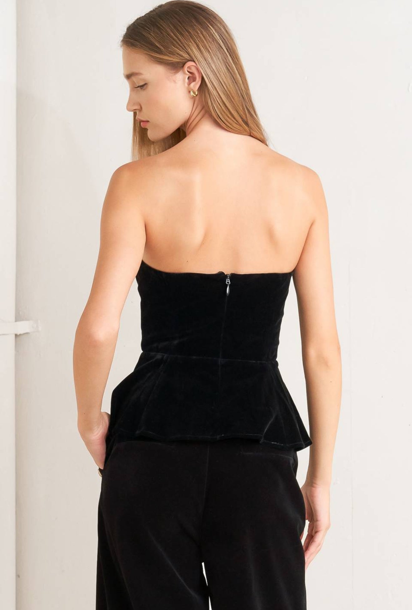 Black Velvet Tuxedo top