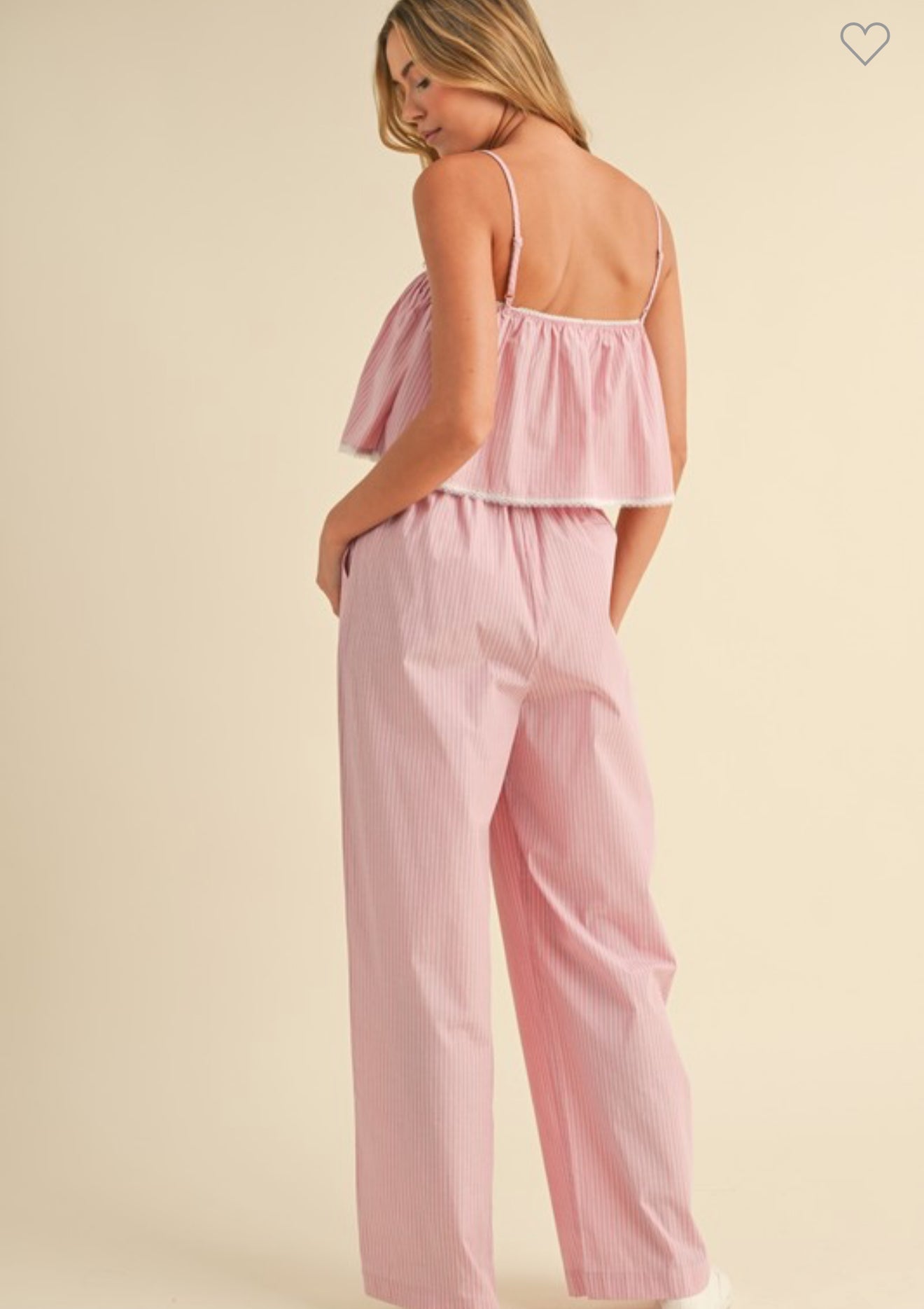 Pink Stripes Pant Set