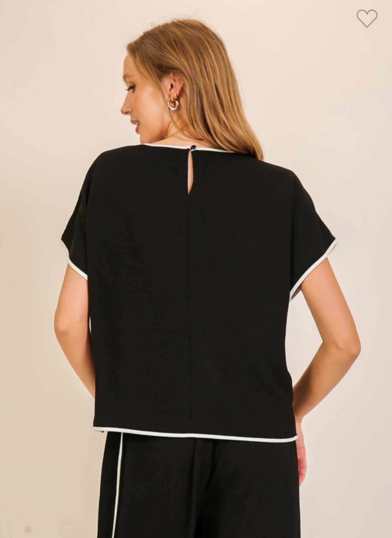 Black Pant Set w. white Stripe
