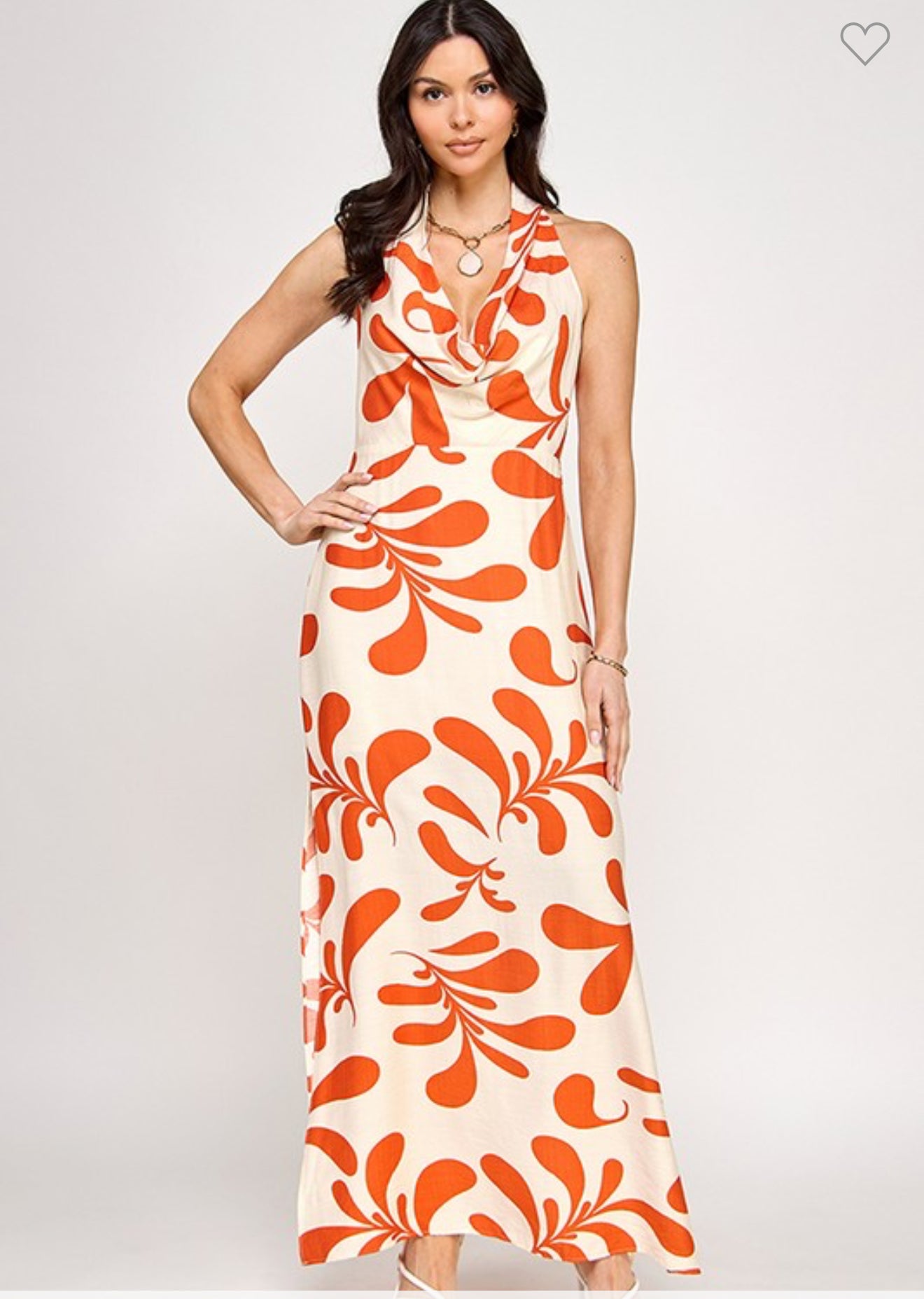 Tomato Halter Maxi Dress
