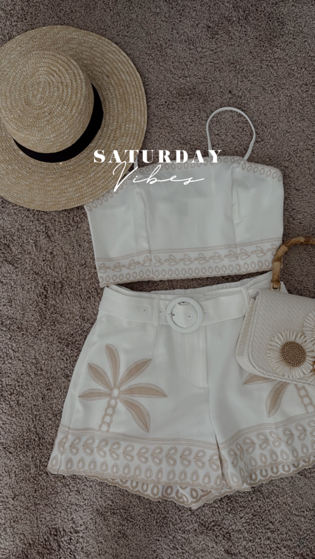 Palm Ivory Short Set