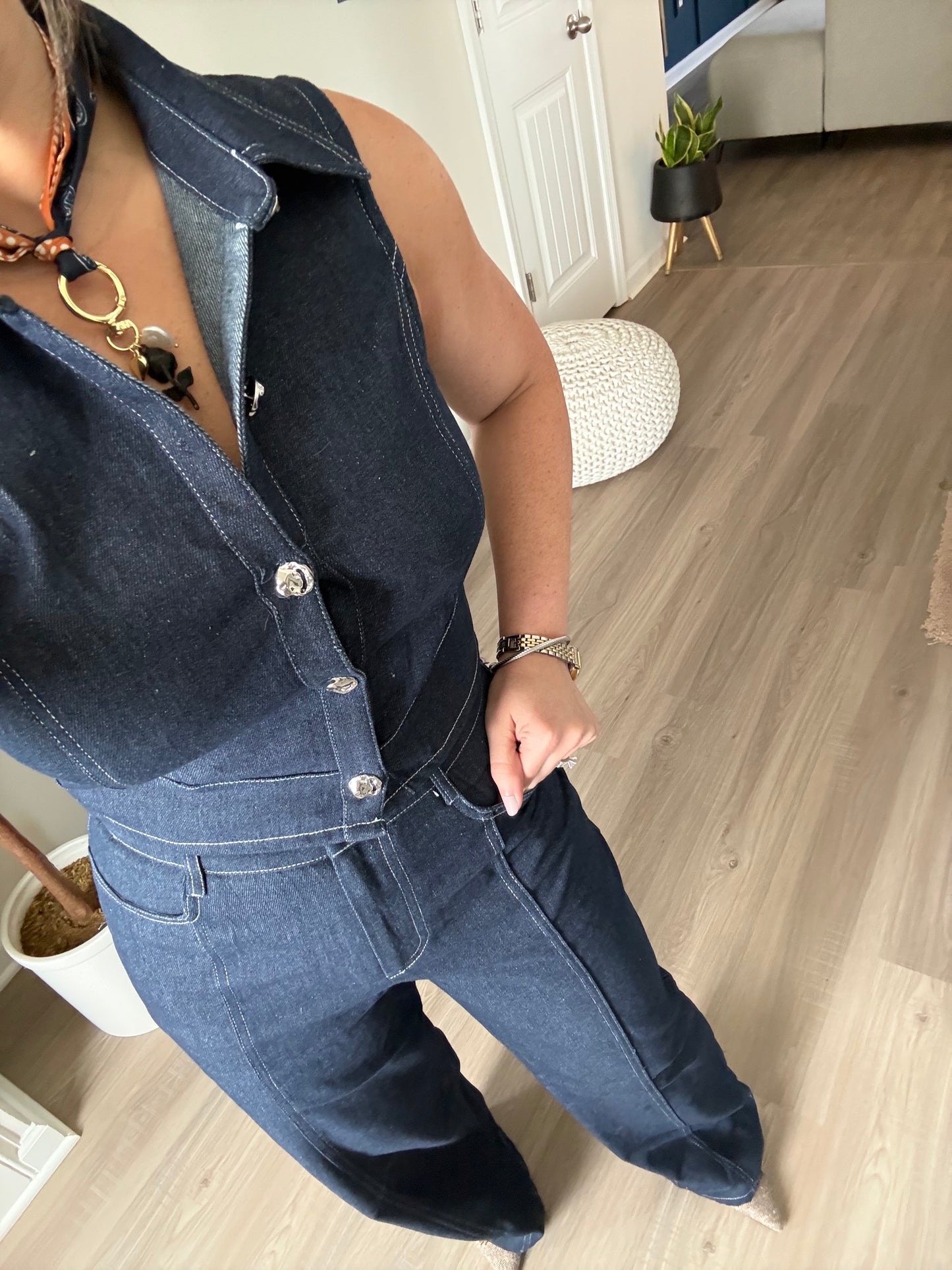 Denim Vest Set