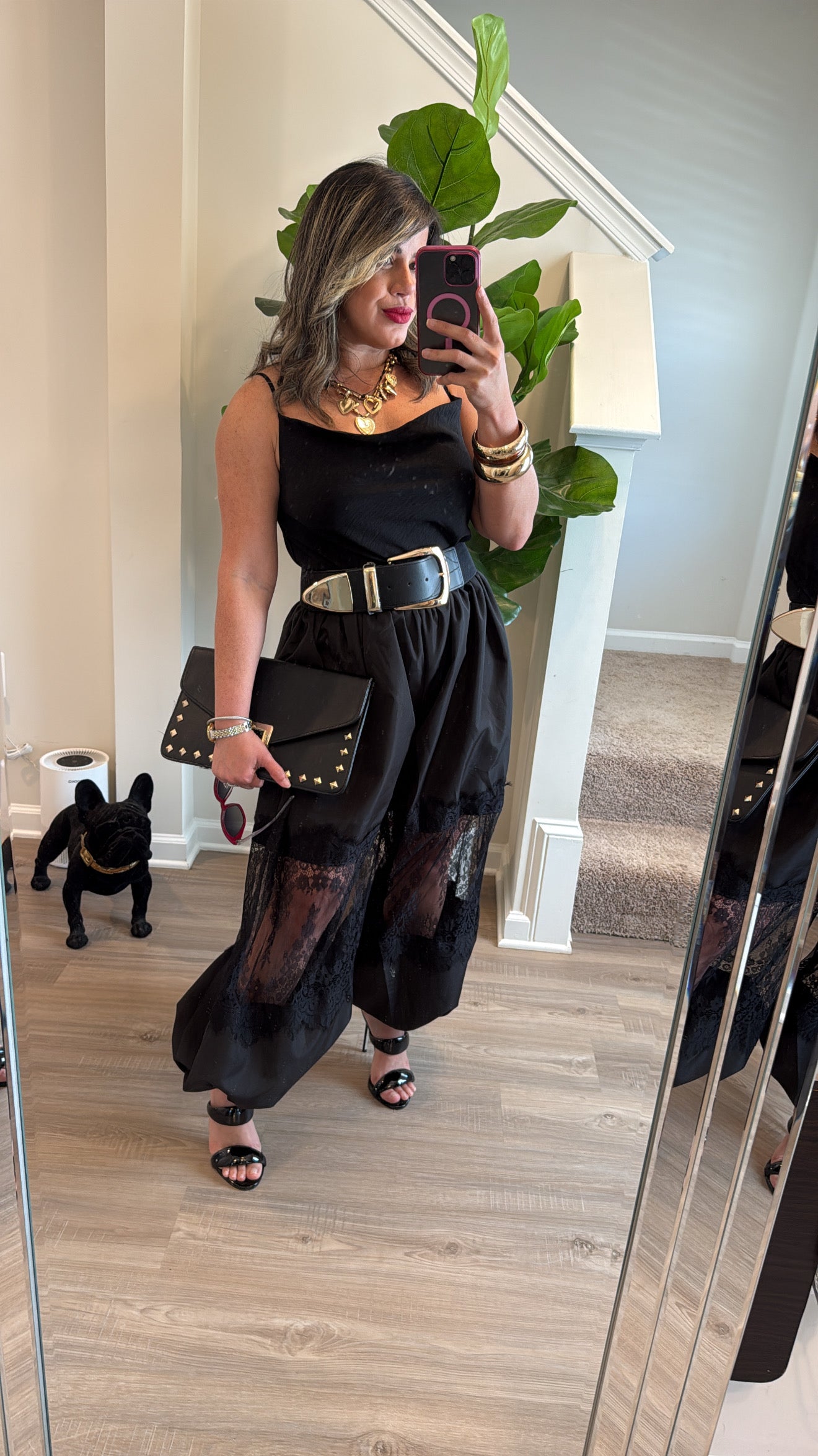 Black Cowl Neck Top