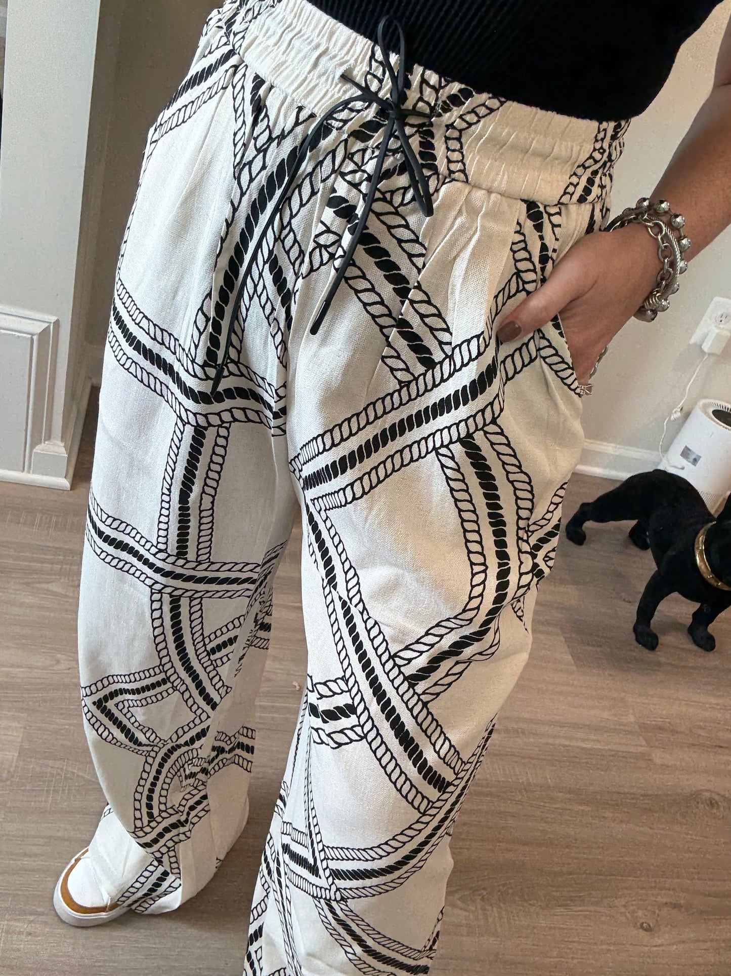 Linen Black Rope Pants