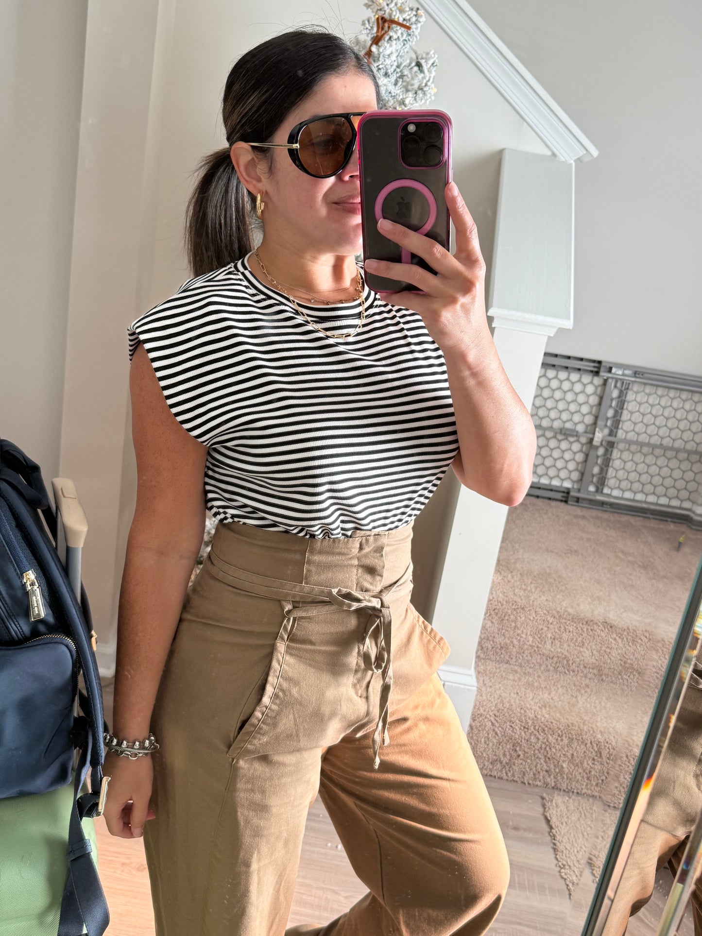 Black stripes Basic Top