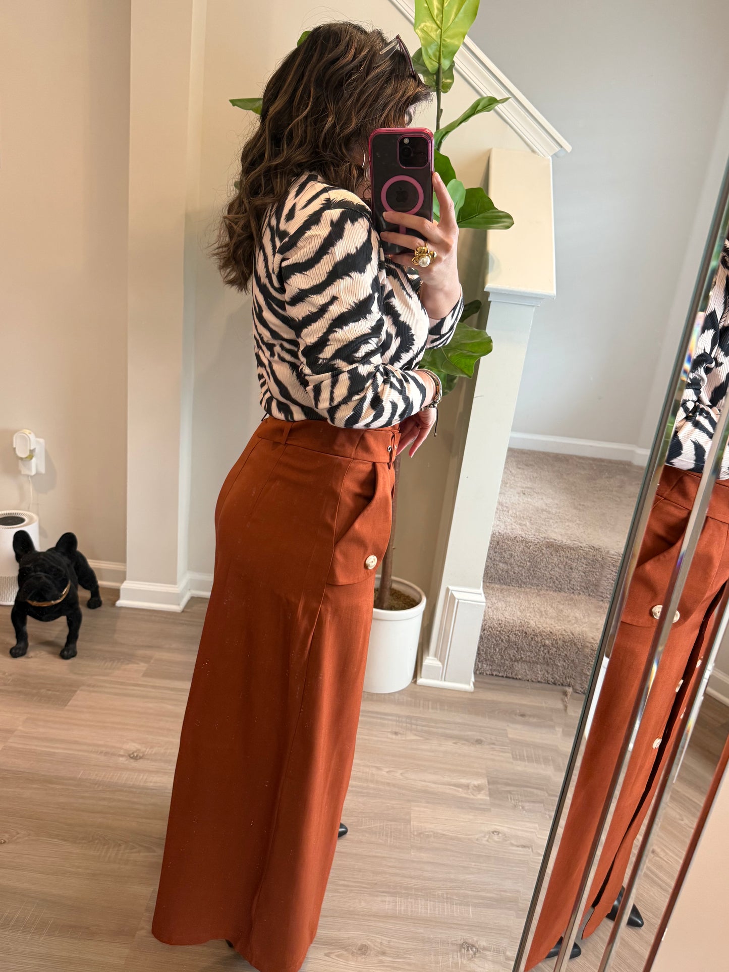 Rust Chic Button-Front Maxi Skirt 🤎