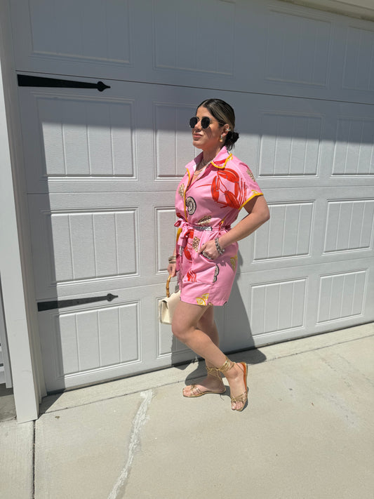 Pink Lobster Romper