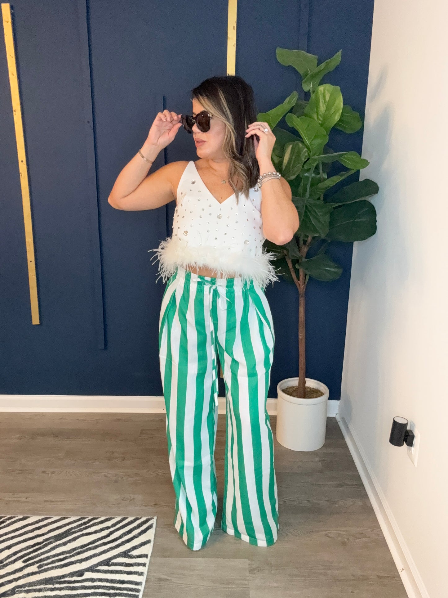 Green Linen Pants