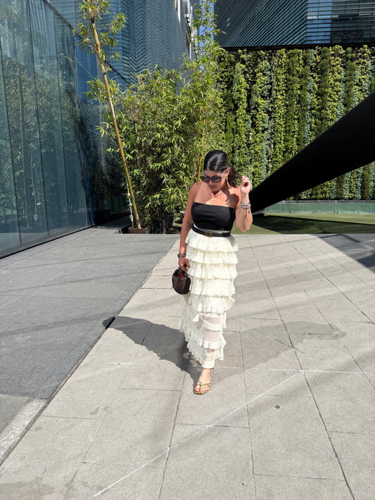 Taupe Resort Mesh Skirt