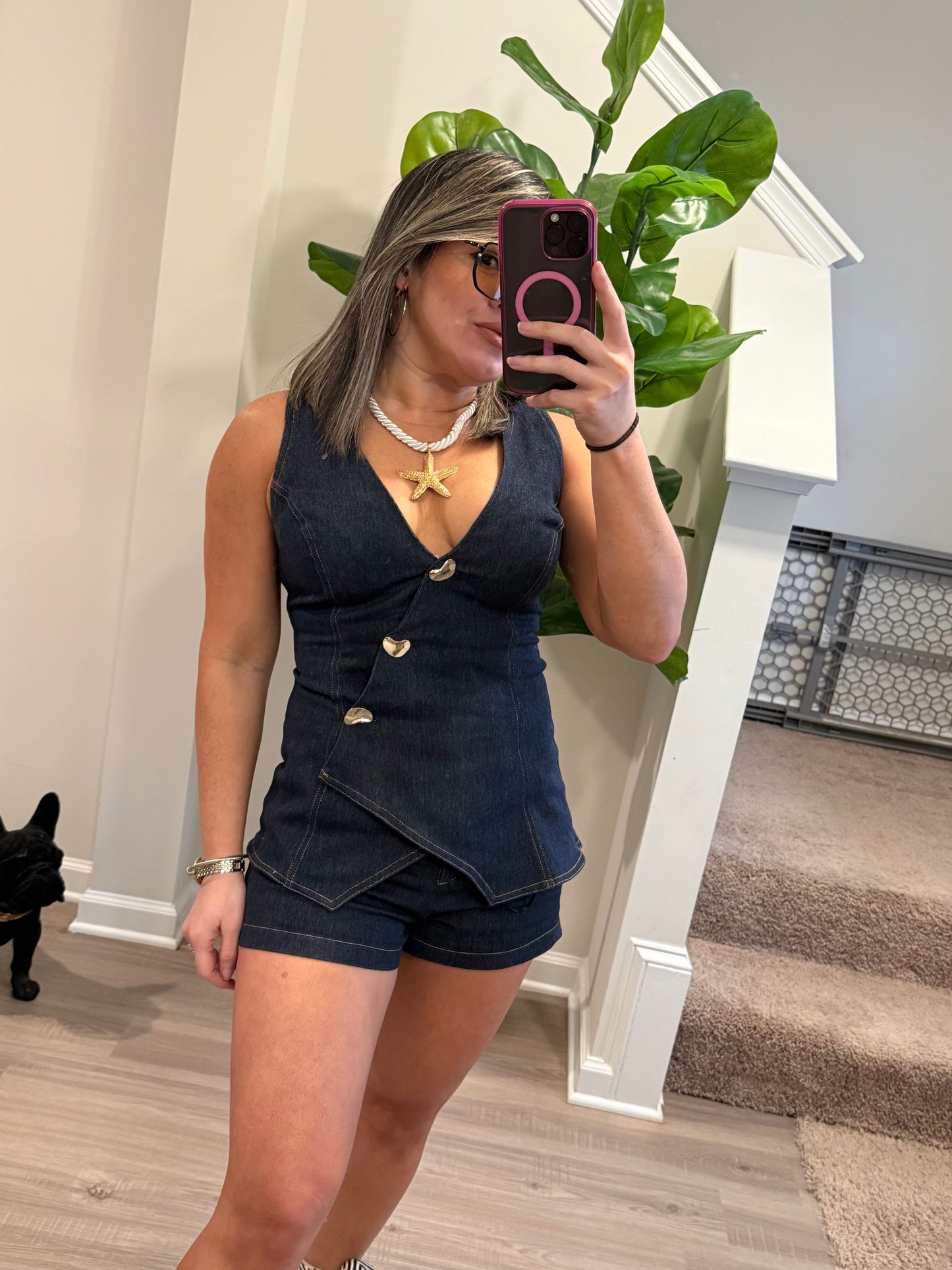 Denim Wrapped Romper