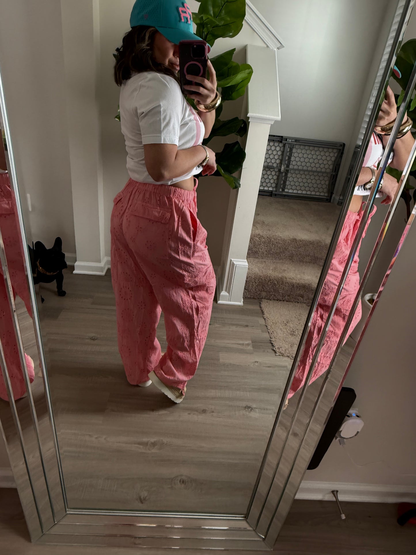Pinky Eyelet Pants