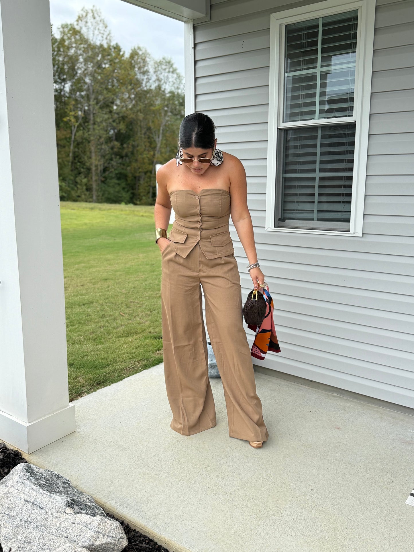 Mocha Vest Pant Set