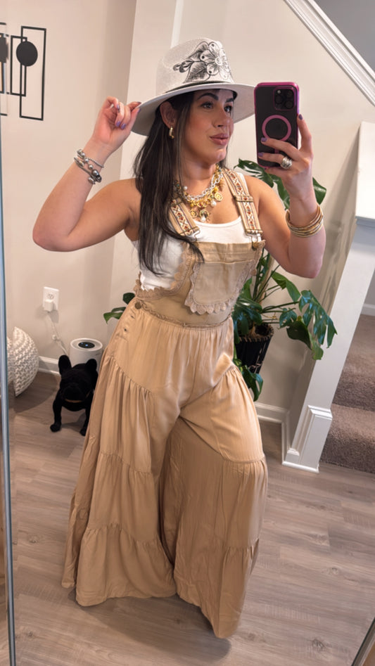 Cocoa Lace Trim Jumpsuit