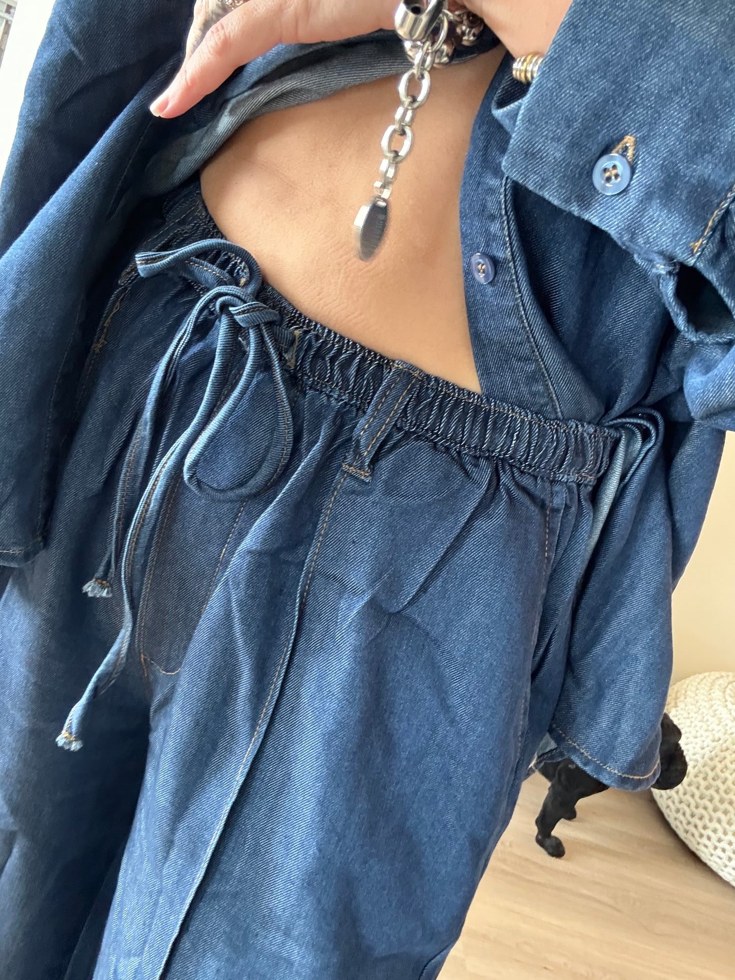 Silver Stud Pant Set