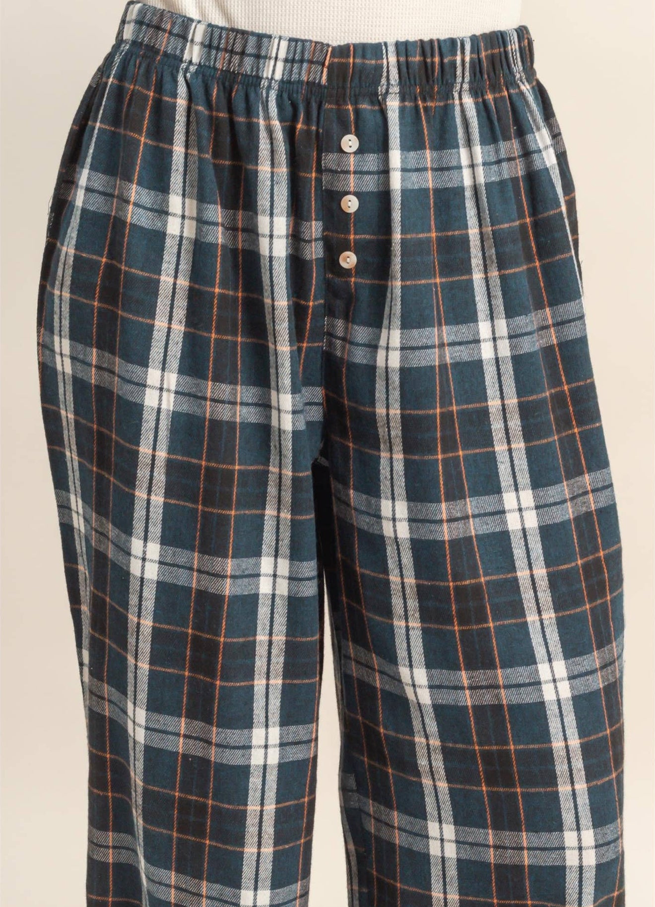 Navy Plaid Pants