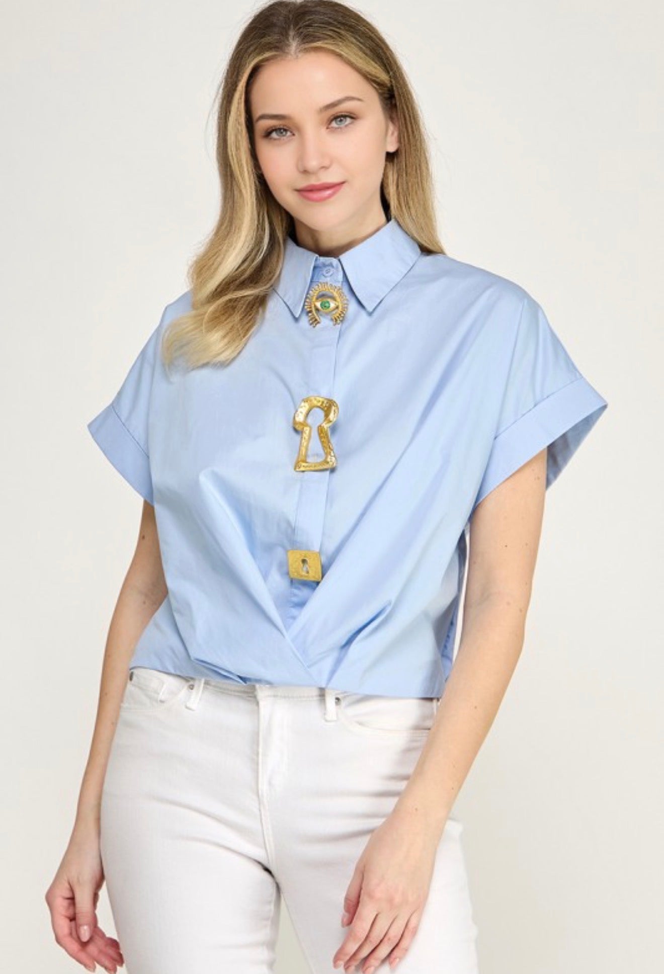 Sky Blue Luxe Lock Top